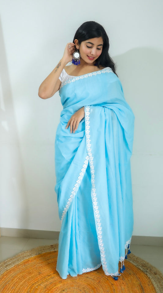 Vyanmi Neeli Noor Handloom Saree
