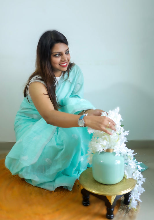 Vyanmi Neelira Handloom Cotton Saree