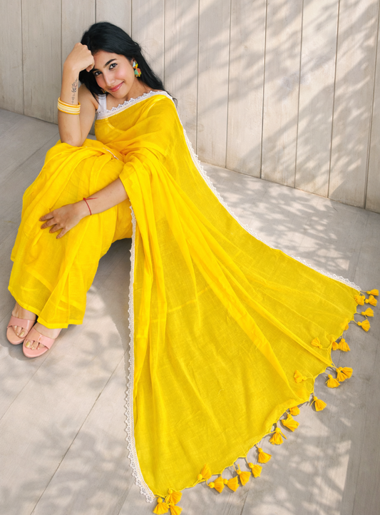Vyanmi Haldi Hustle Mul Cotton Saree