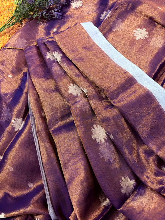 Vyanmi Purple Petal Tissue Saree