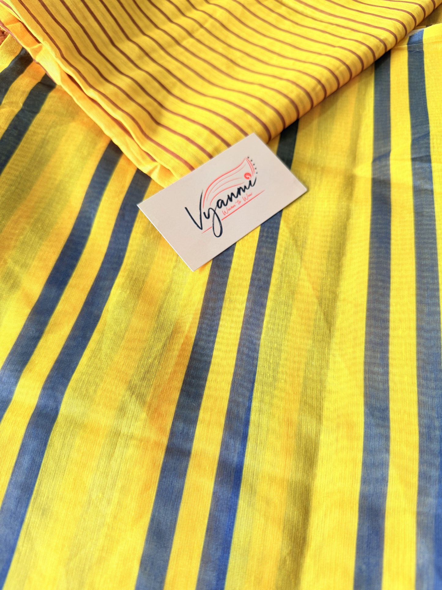 Vyanmi Peeli Kaari Chanderi Cotton Saree