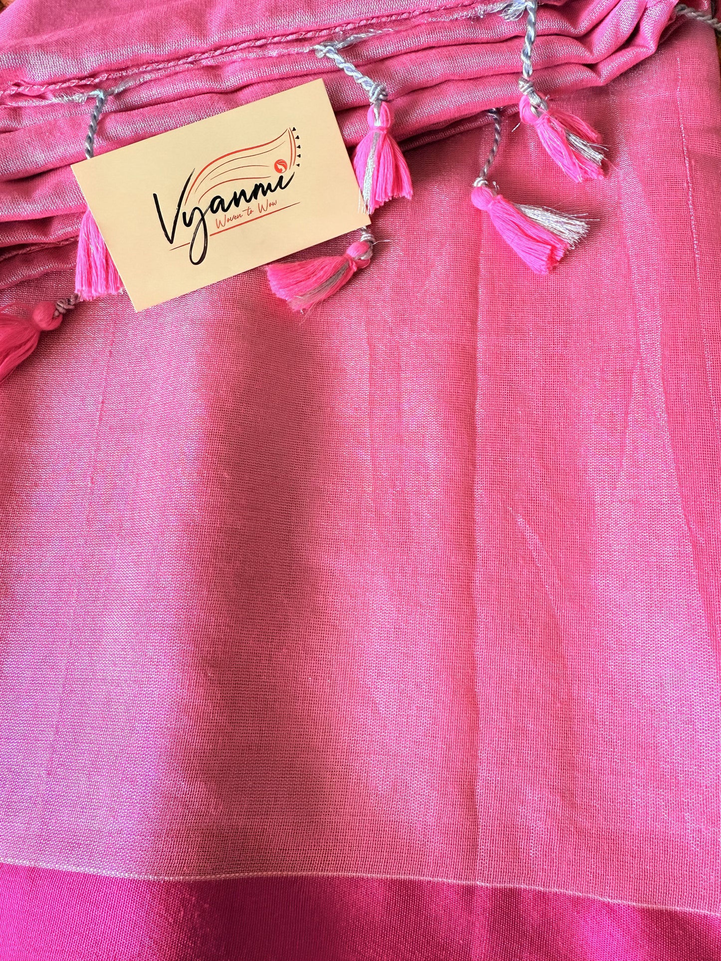 Vyanmi Pink Haze Mul Tissue Saree