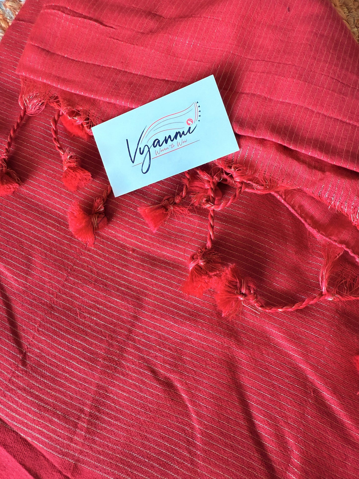 Vyanmi Sindoori Zari Mul Handloom Saree