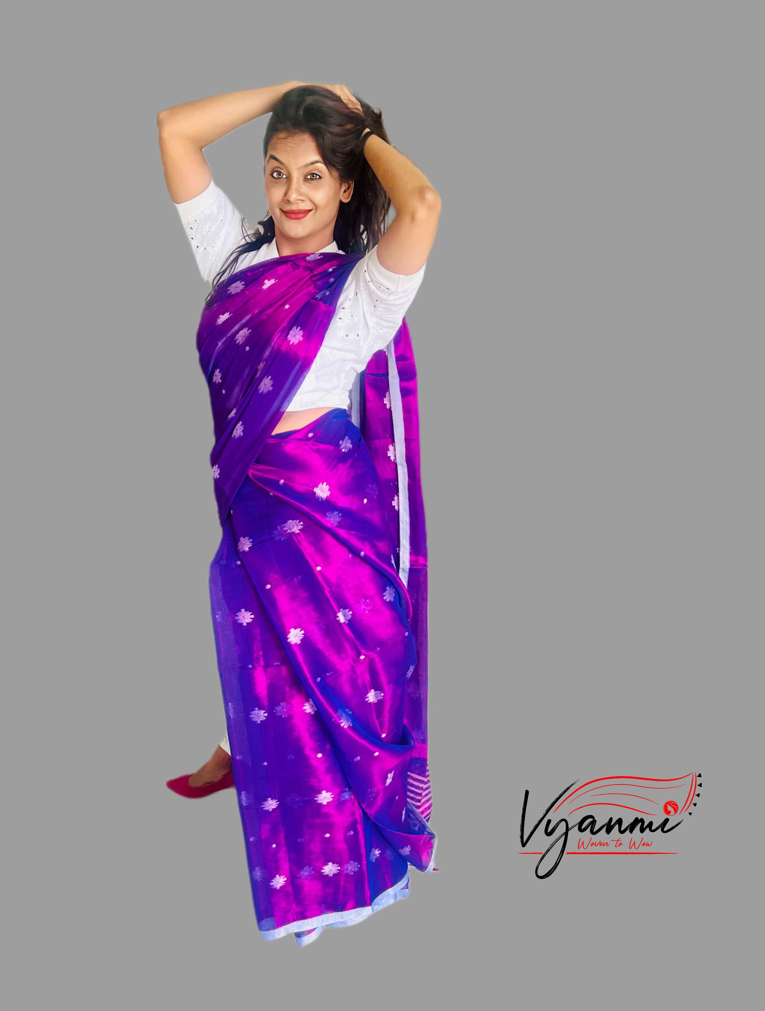 Vyanmi Purple Haze Tissue Saree