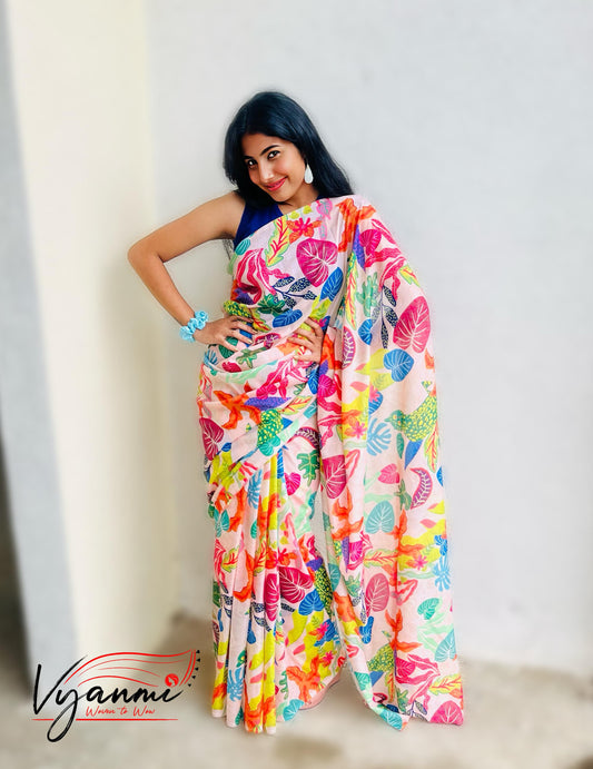 Vyanmi Tropical Gelato Mul Saree