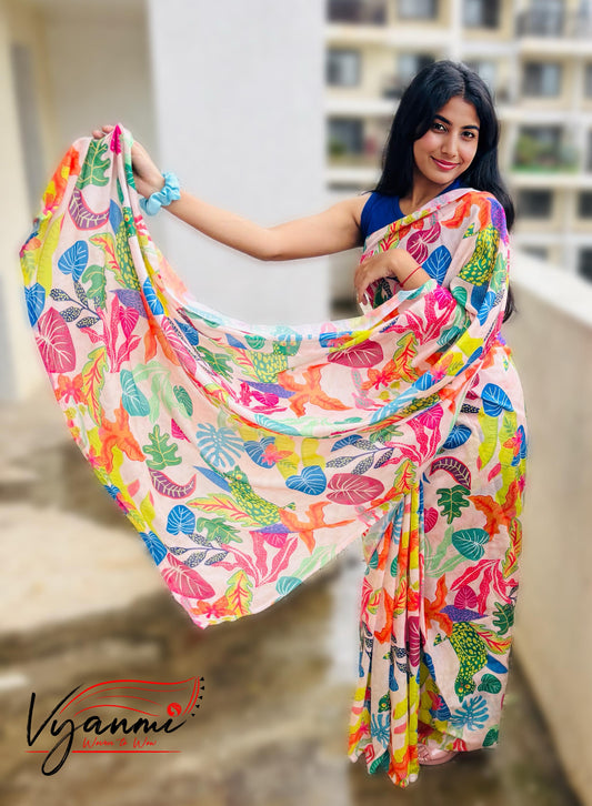 Vyanmi Tropical Gelato Mul Saree