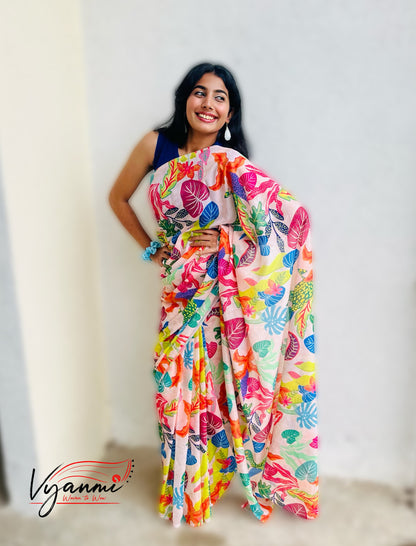 Vyanmi Tropical Gelato Mul Saree