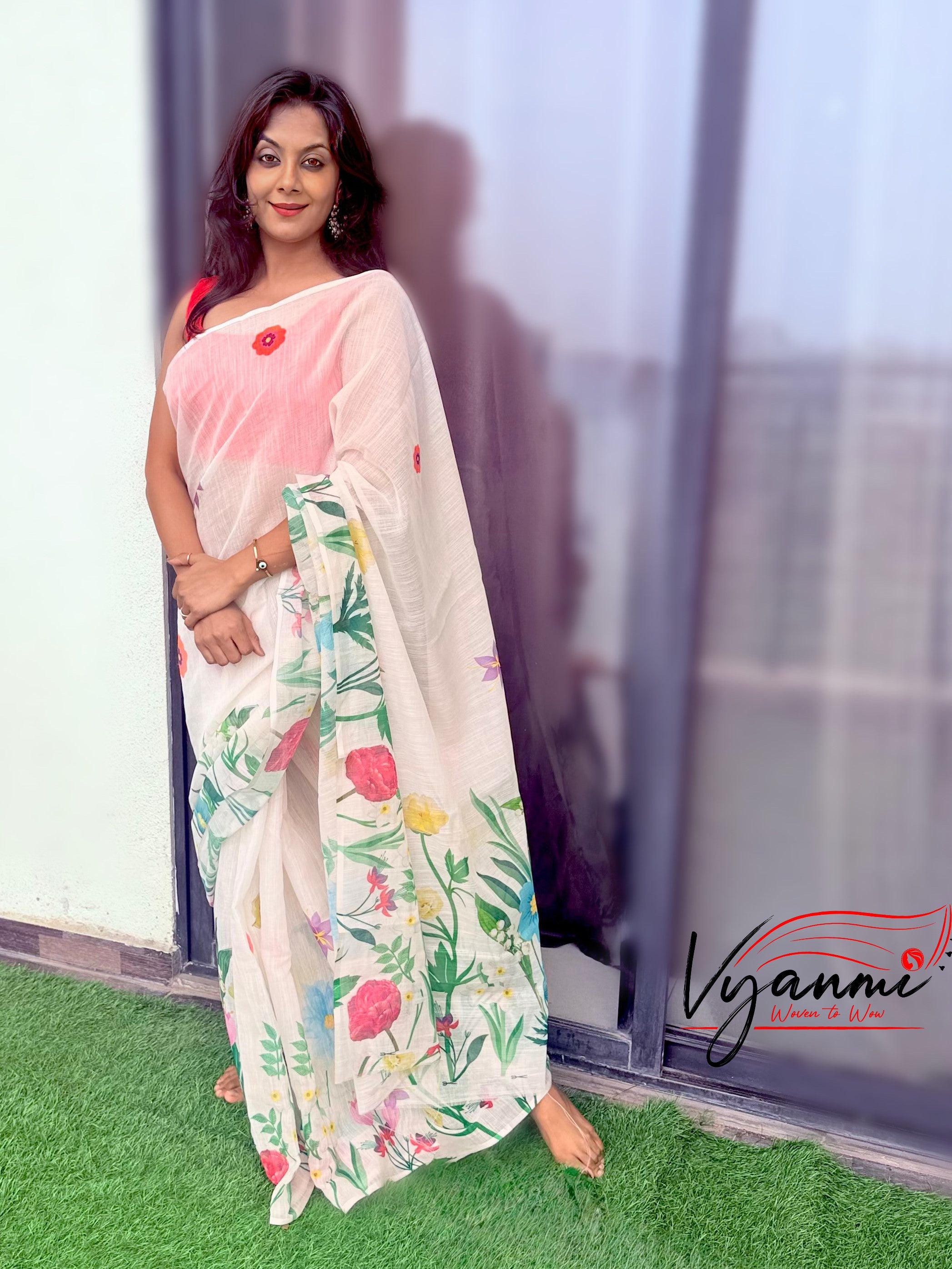 Vyanmi Basanti Breeze Linen Saree