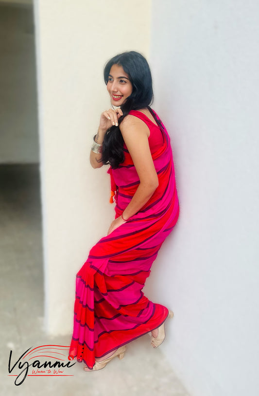 Vyanmi Drama Dose Mulmul Saree
