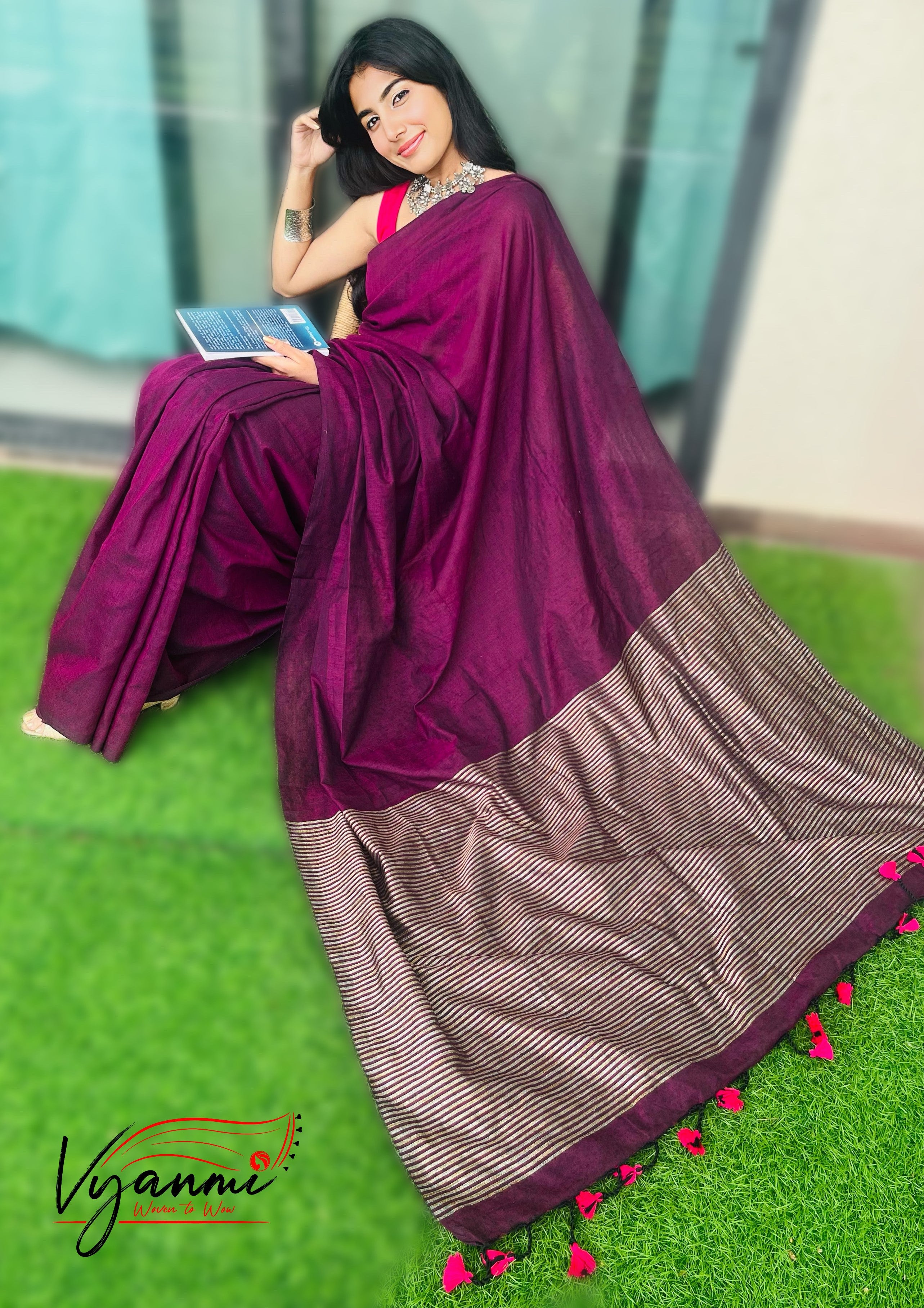 Vyanmi Jamuni Lehar Handloom Saree