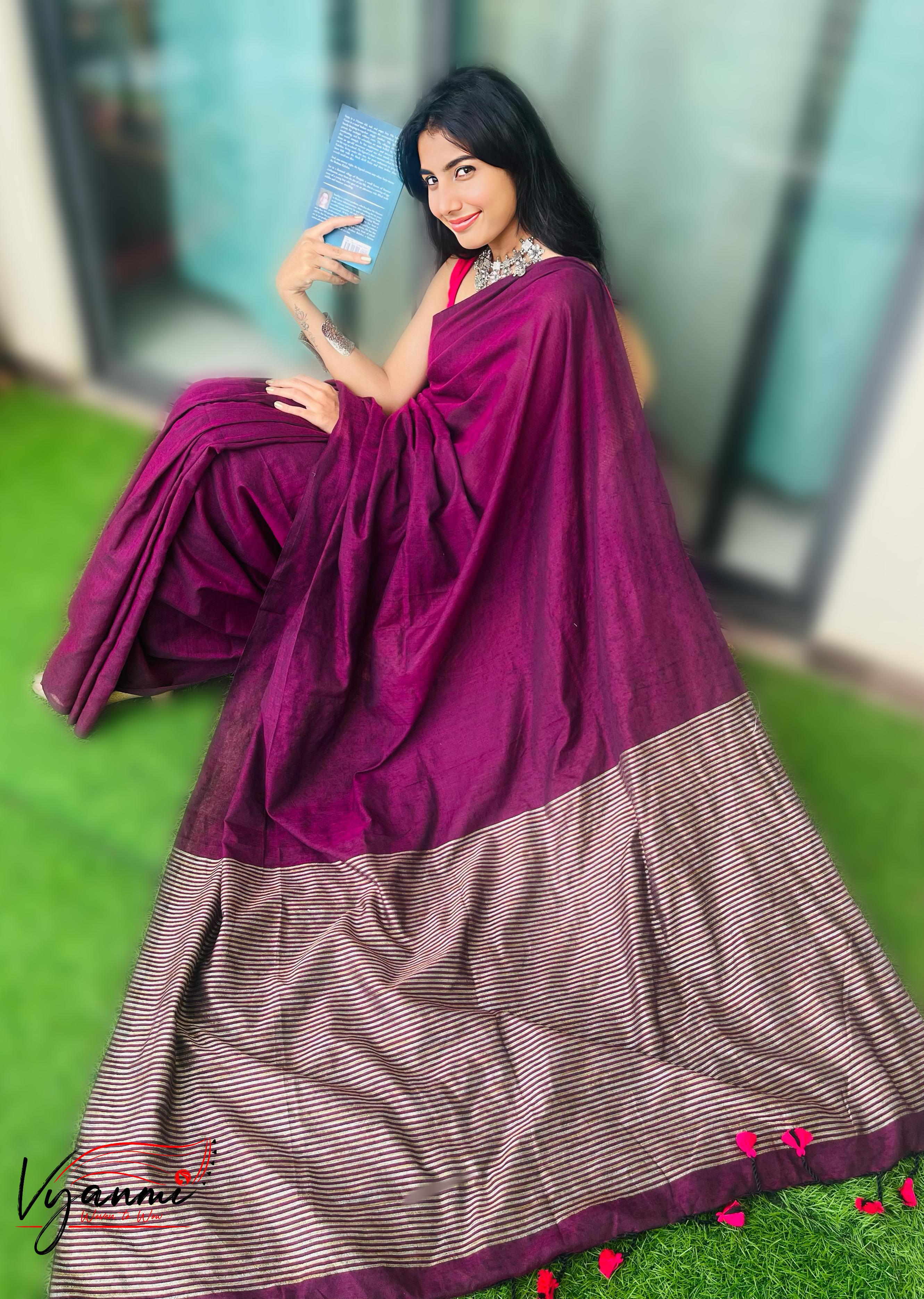 Vyanmi Jamuni Lehar Handloom Saree