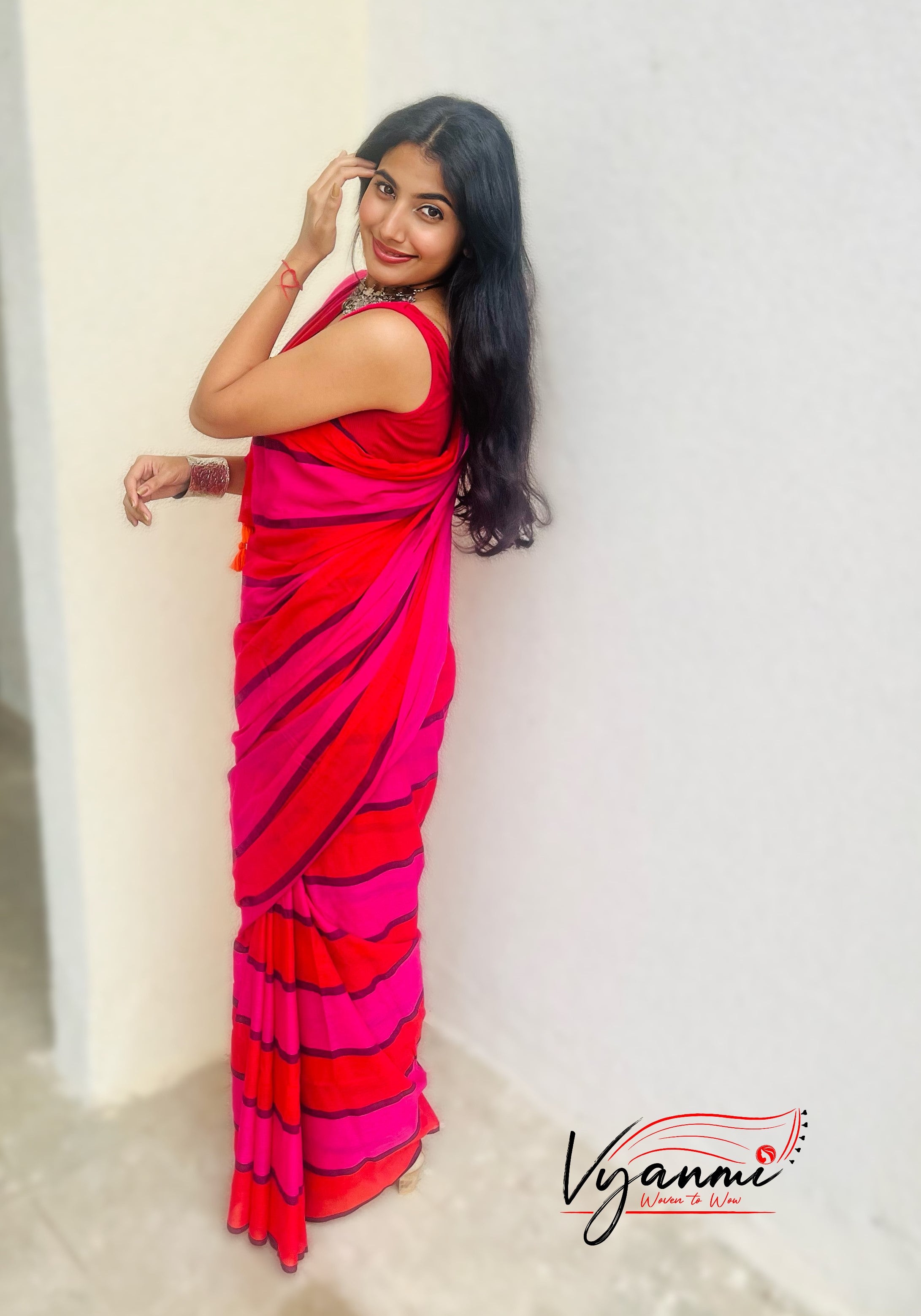 Vyanmi Drama Dose Mulmul Saree