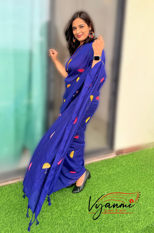 Vyanmi Neeli Baarish Handloom Saree