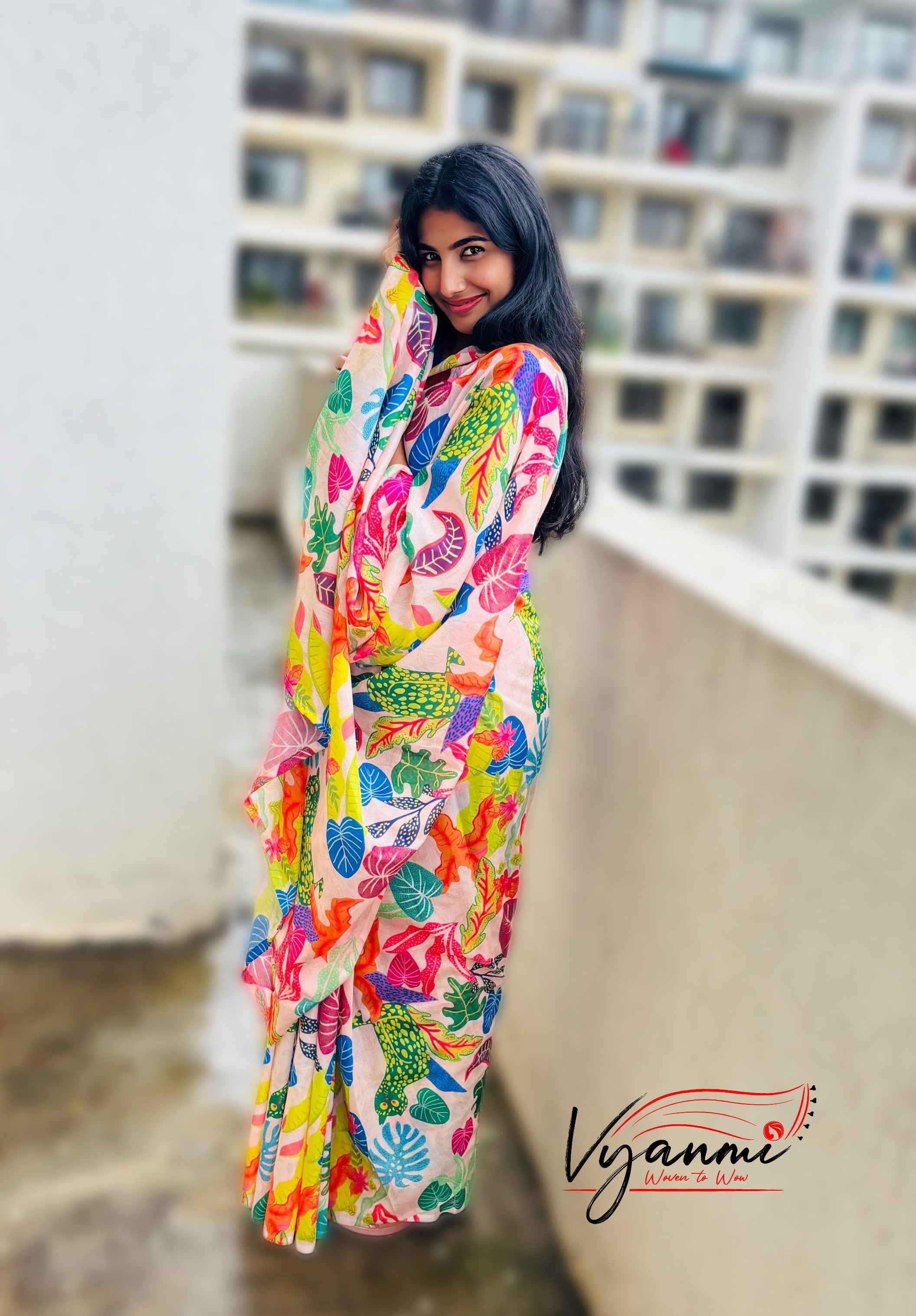 Vyanmi Tropical Gelato Mul Saree