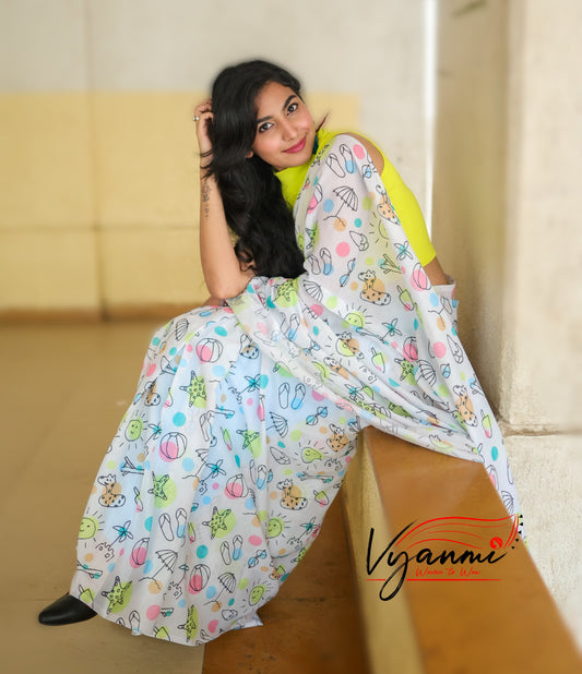 Vyanmi Playcation Mul Saree