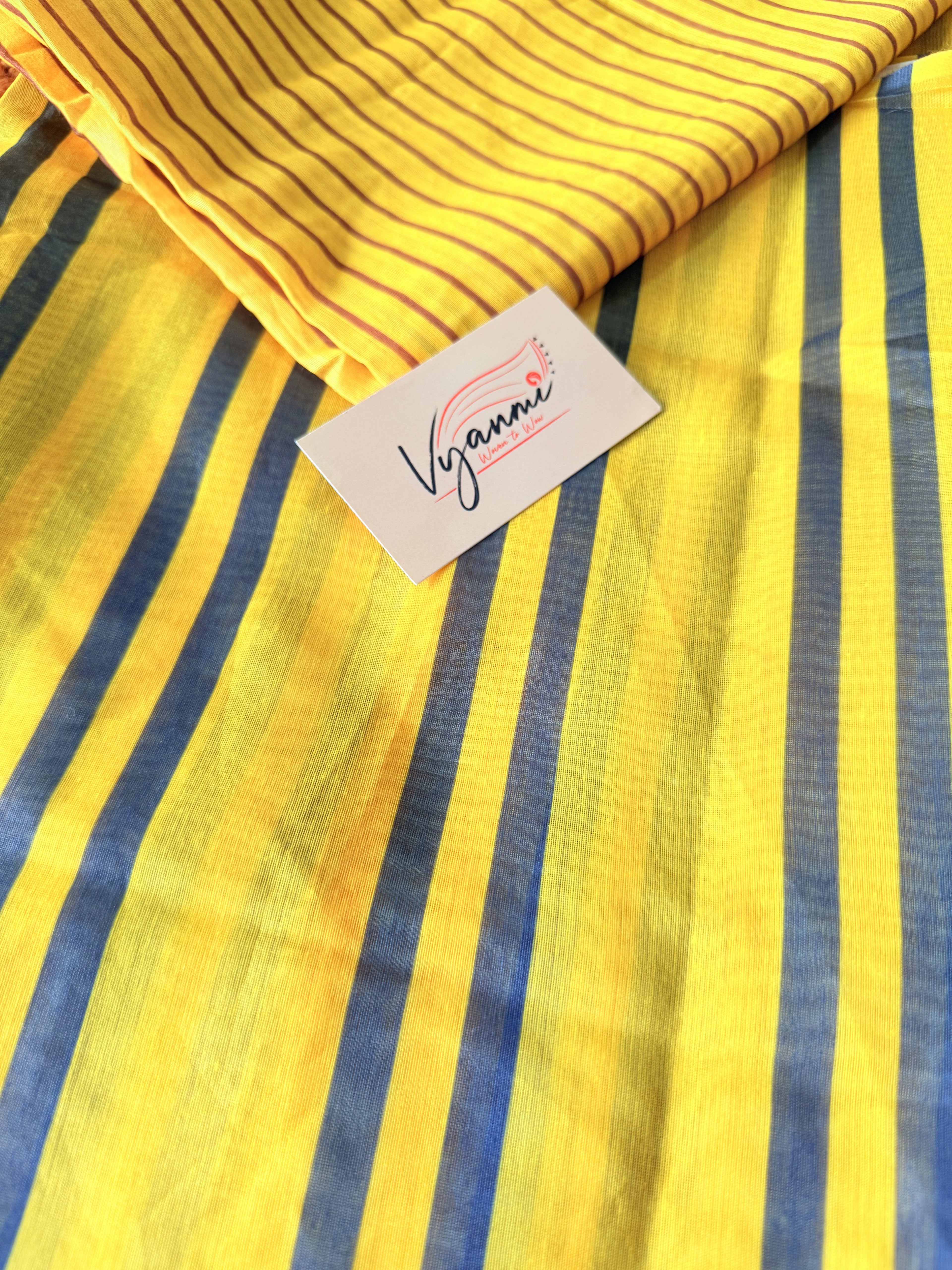 Vyanmi Peeli Kaari Chanderi Cotton Saree