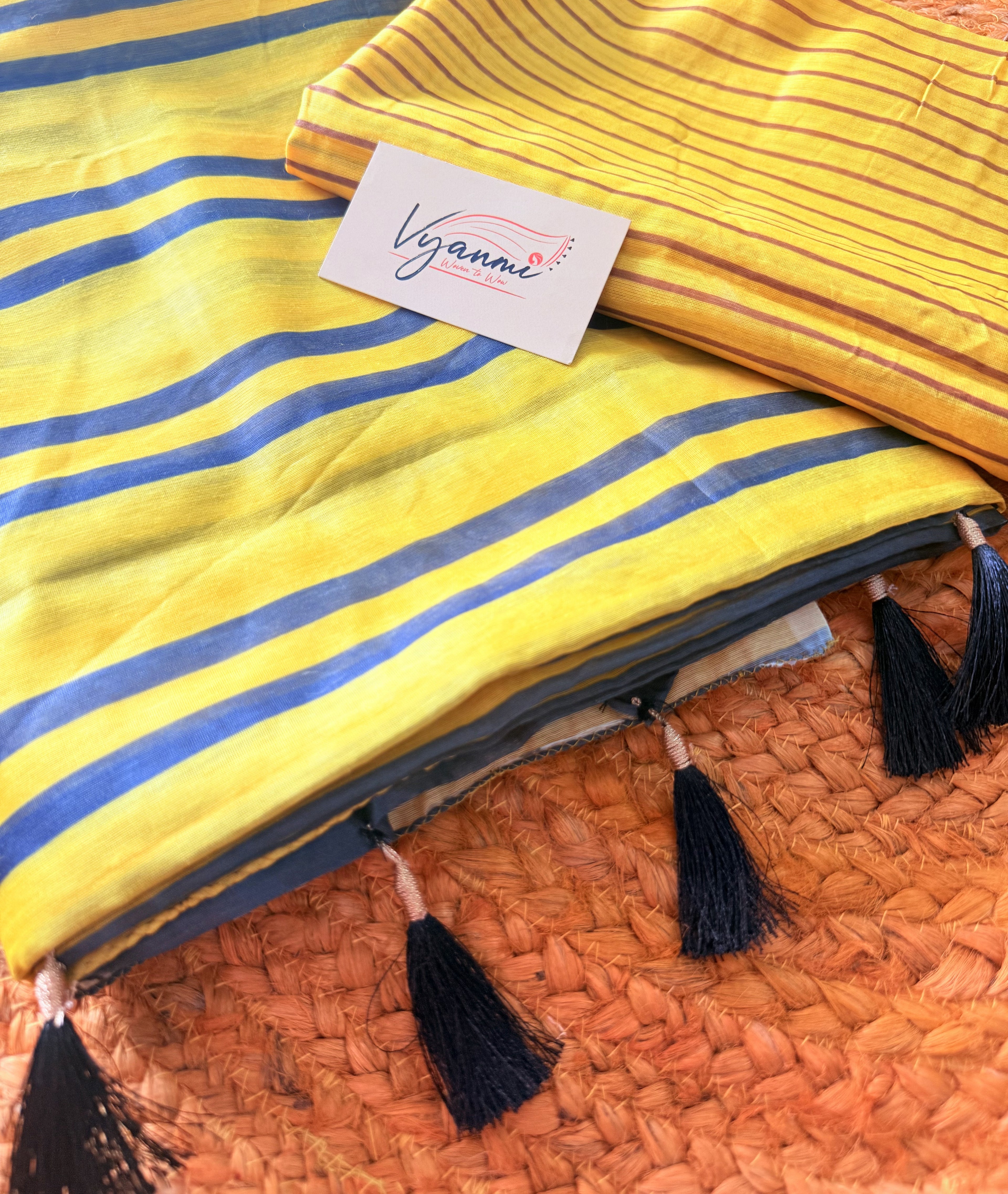 Vyanmi Peeli Kaari Chanderi Cotton Saree
