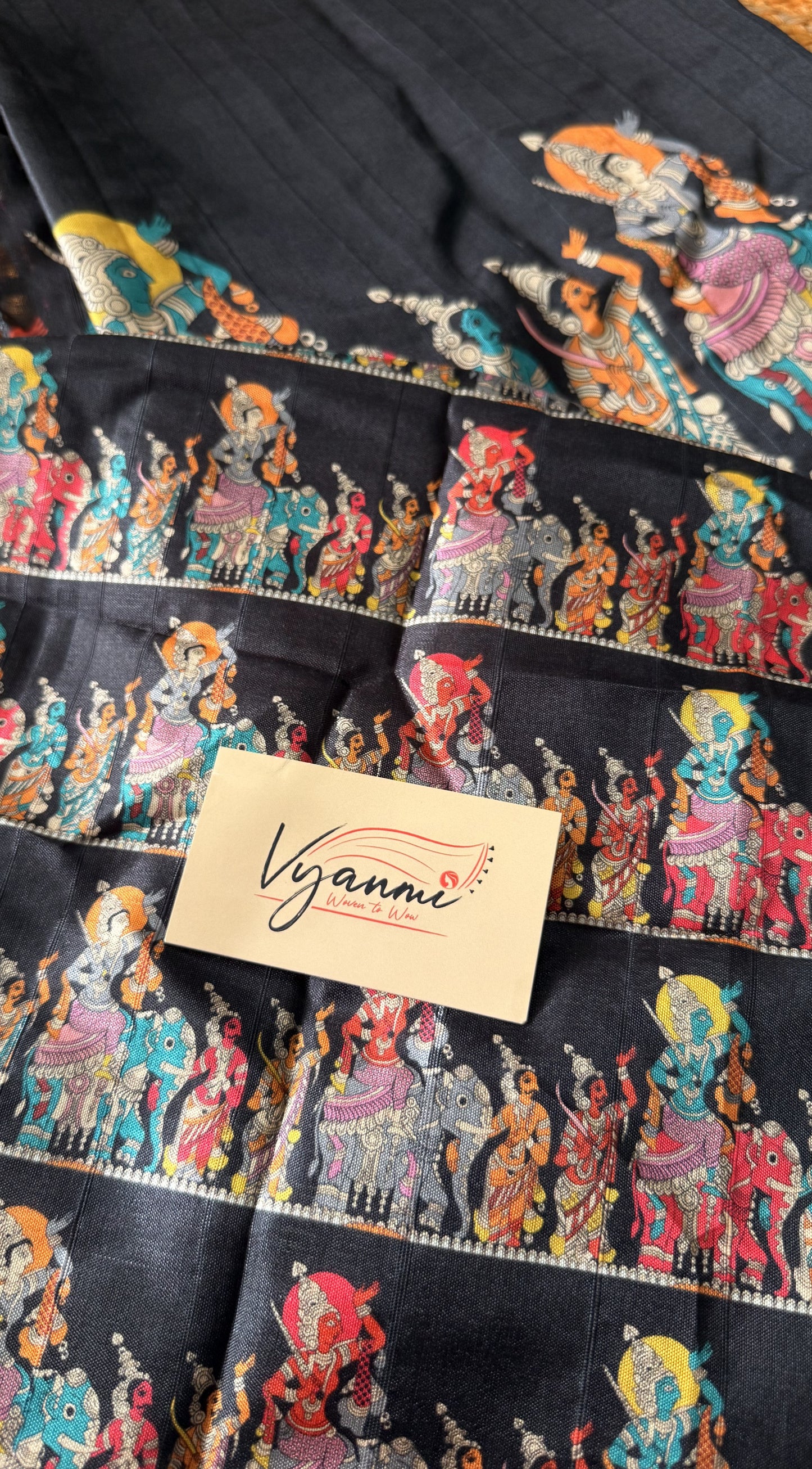 Vyanmi Black Nrityangana Tussar Silk Saree