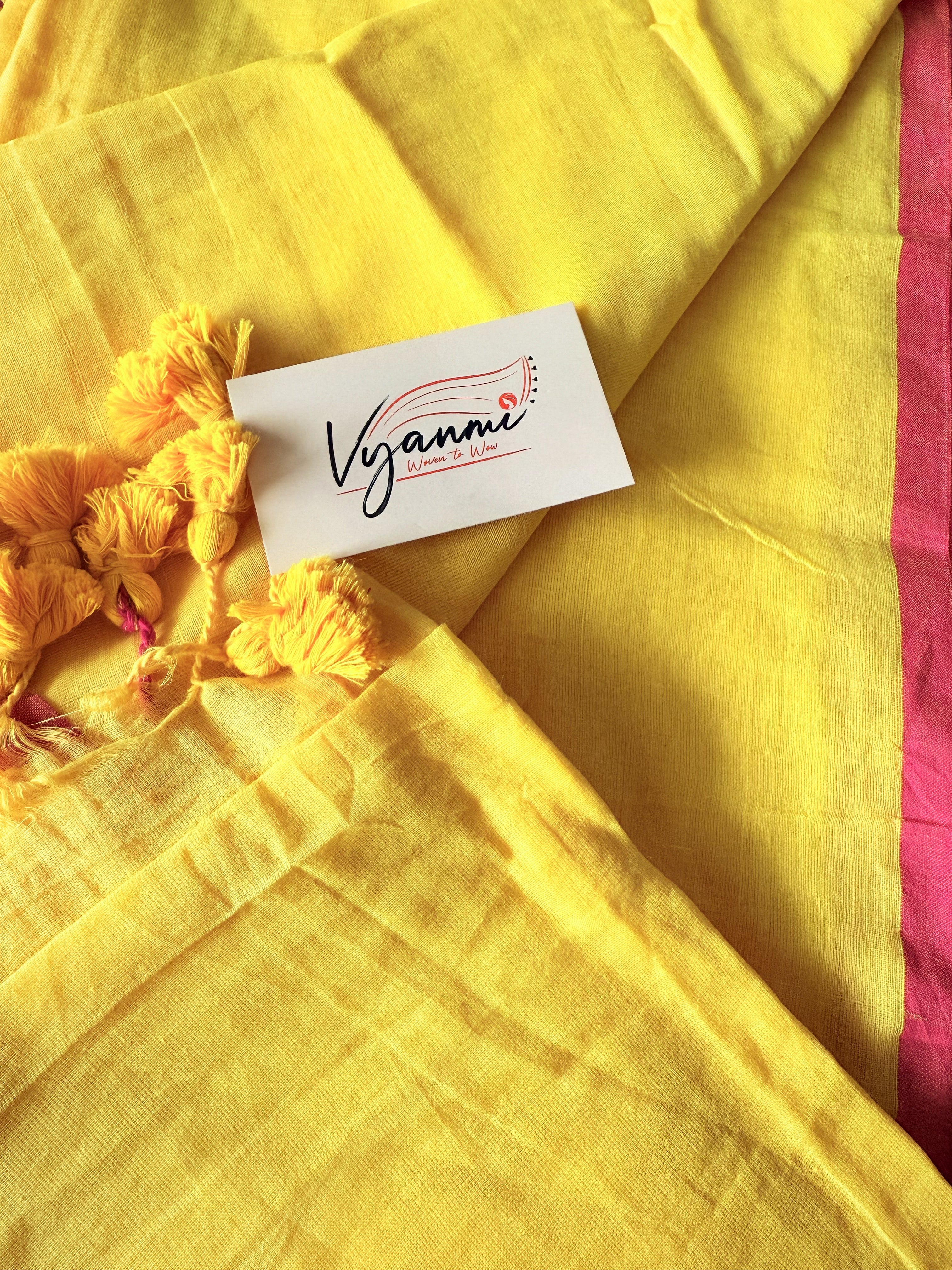Vyanmi Marigold Mood Mulmul Saree