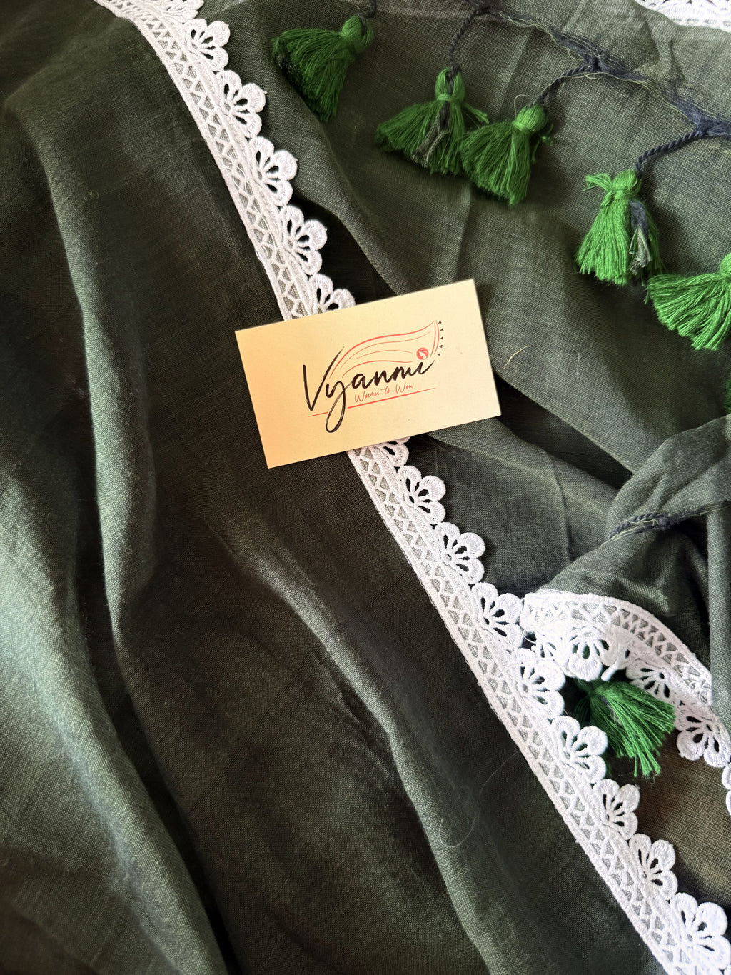 Vyanmi Urban Olive Mulmul Saree