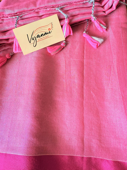 Vyanmi Pink Haze Mul Tissue Saree