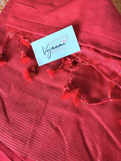 Vyanmi Sindoori Zari Mul Handloom Saree