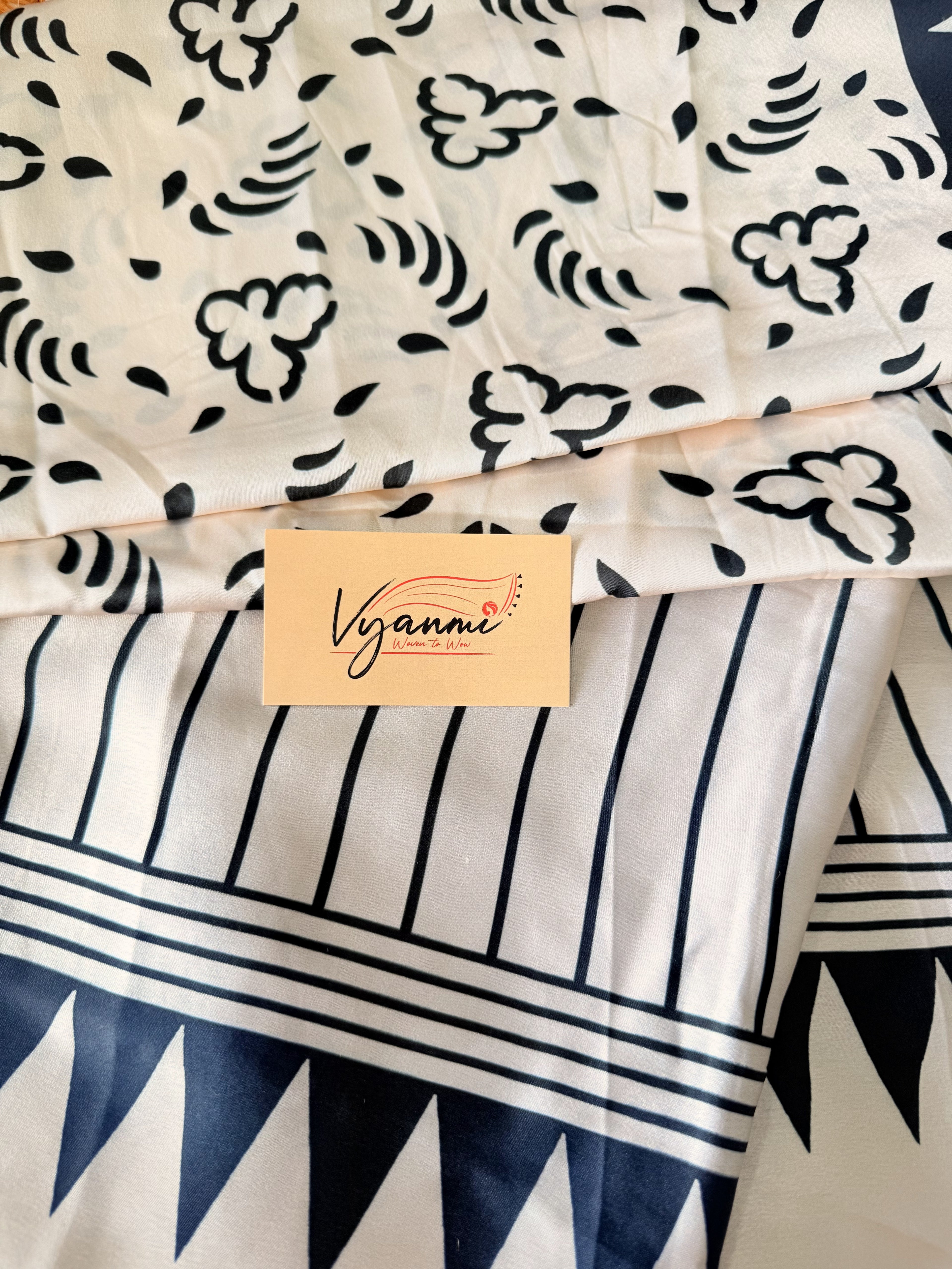Vyanmi Ivory White Semi Gajji Silk Saree