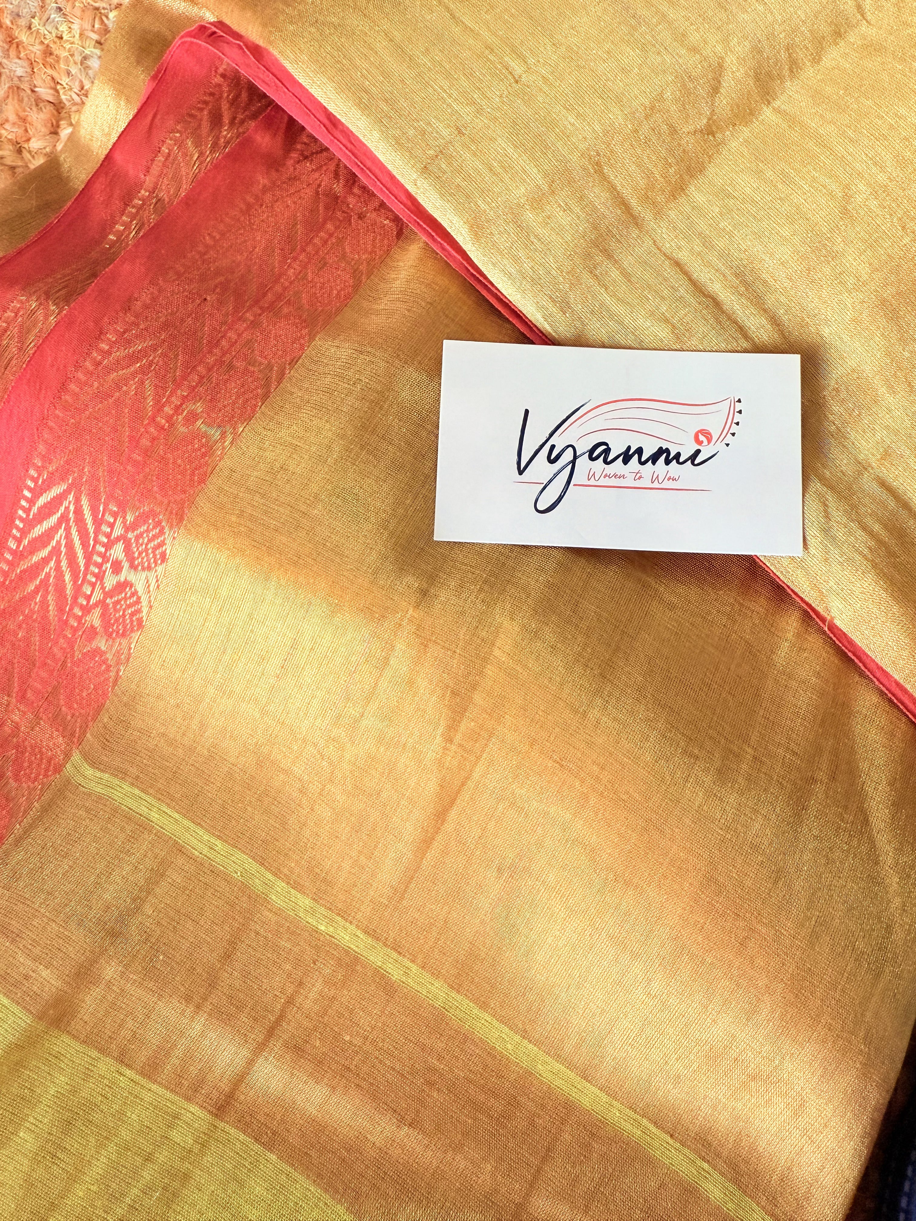 Vyanmi Haldi Kumkum Tissue Saree