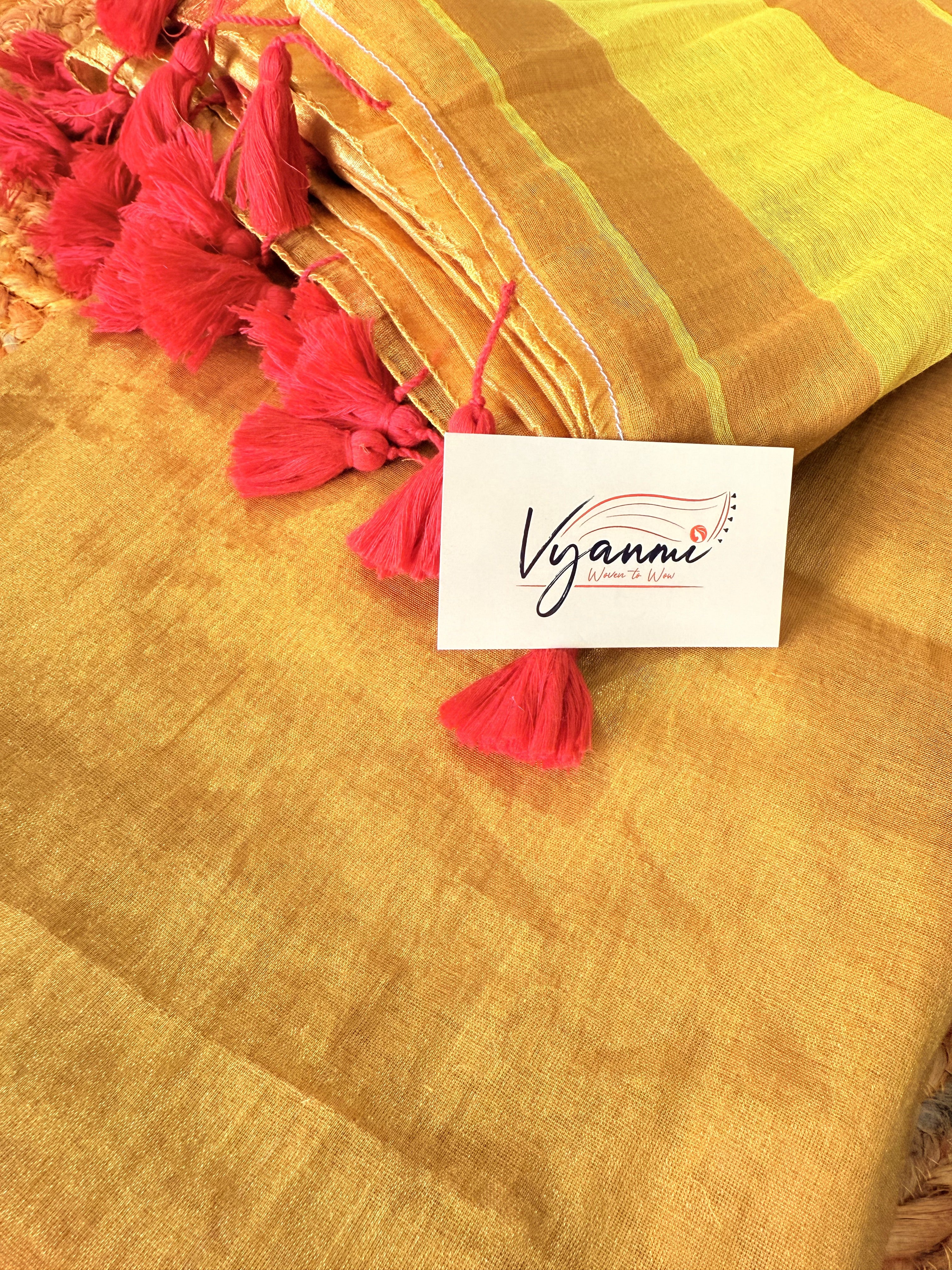 Vyanmi Haldi Kumkum Tissue Saree
