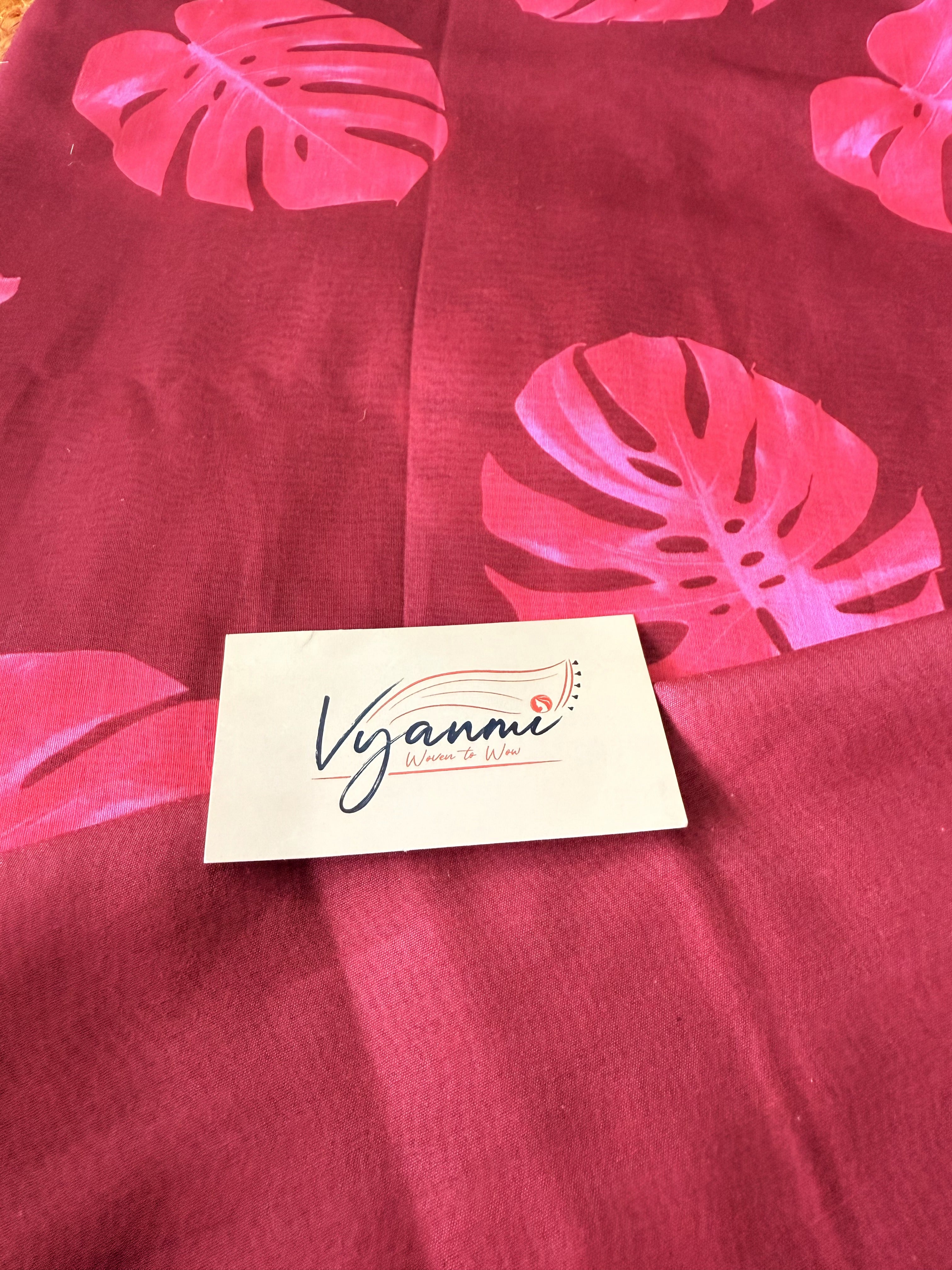 Vyanmi Berry Blush Mul Saree