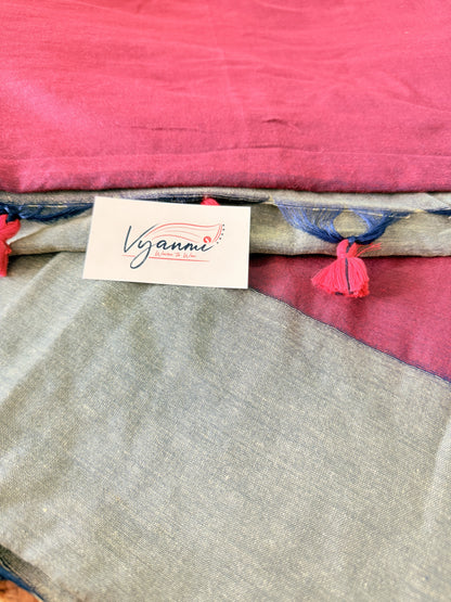 Vyanmi Maroon Tana Handloom Saree
