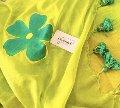 Vyanmi Green Muse Mulmul Saree