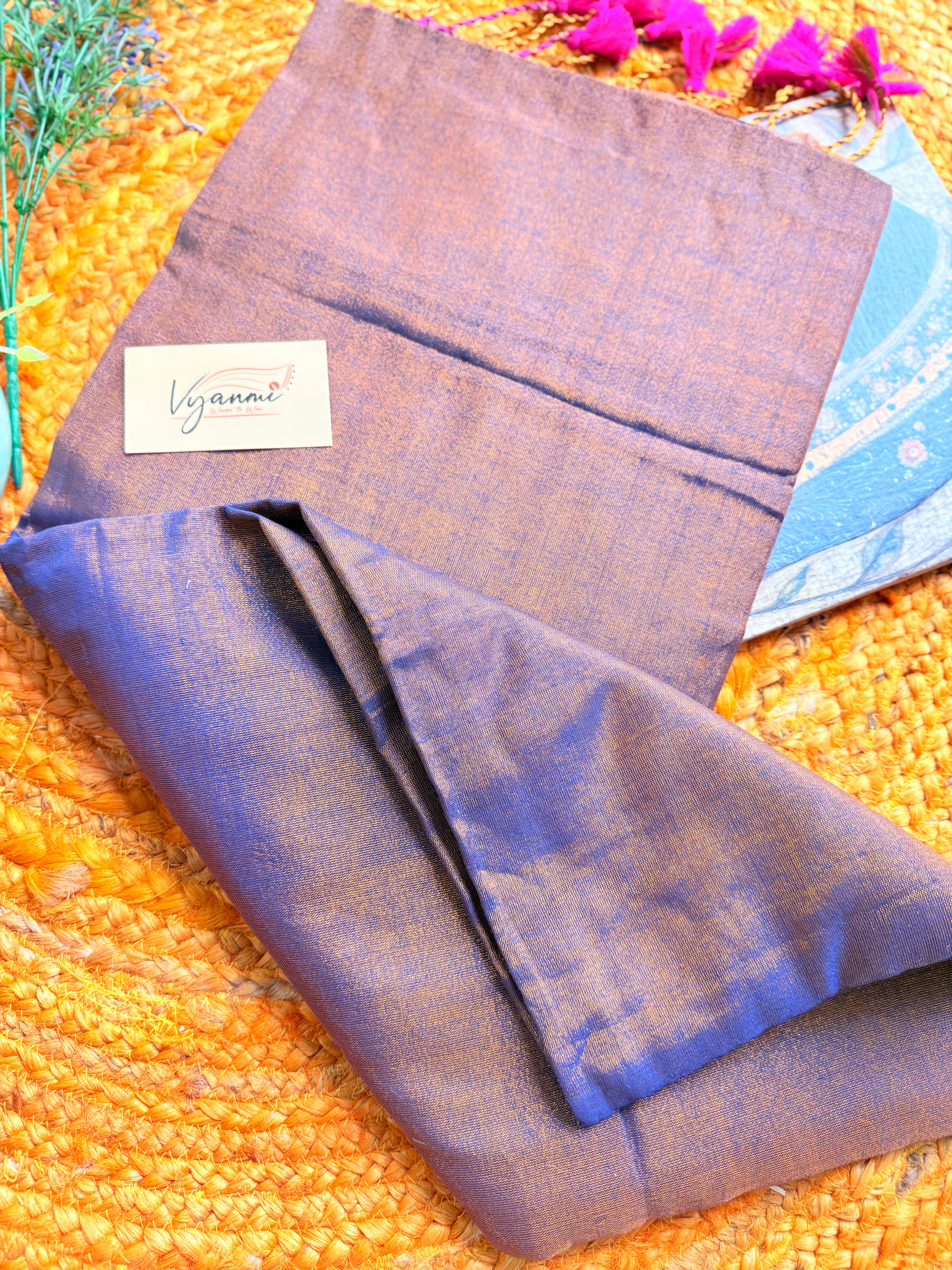 Vyanmi Bronze Bloom Tissue Saree