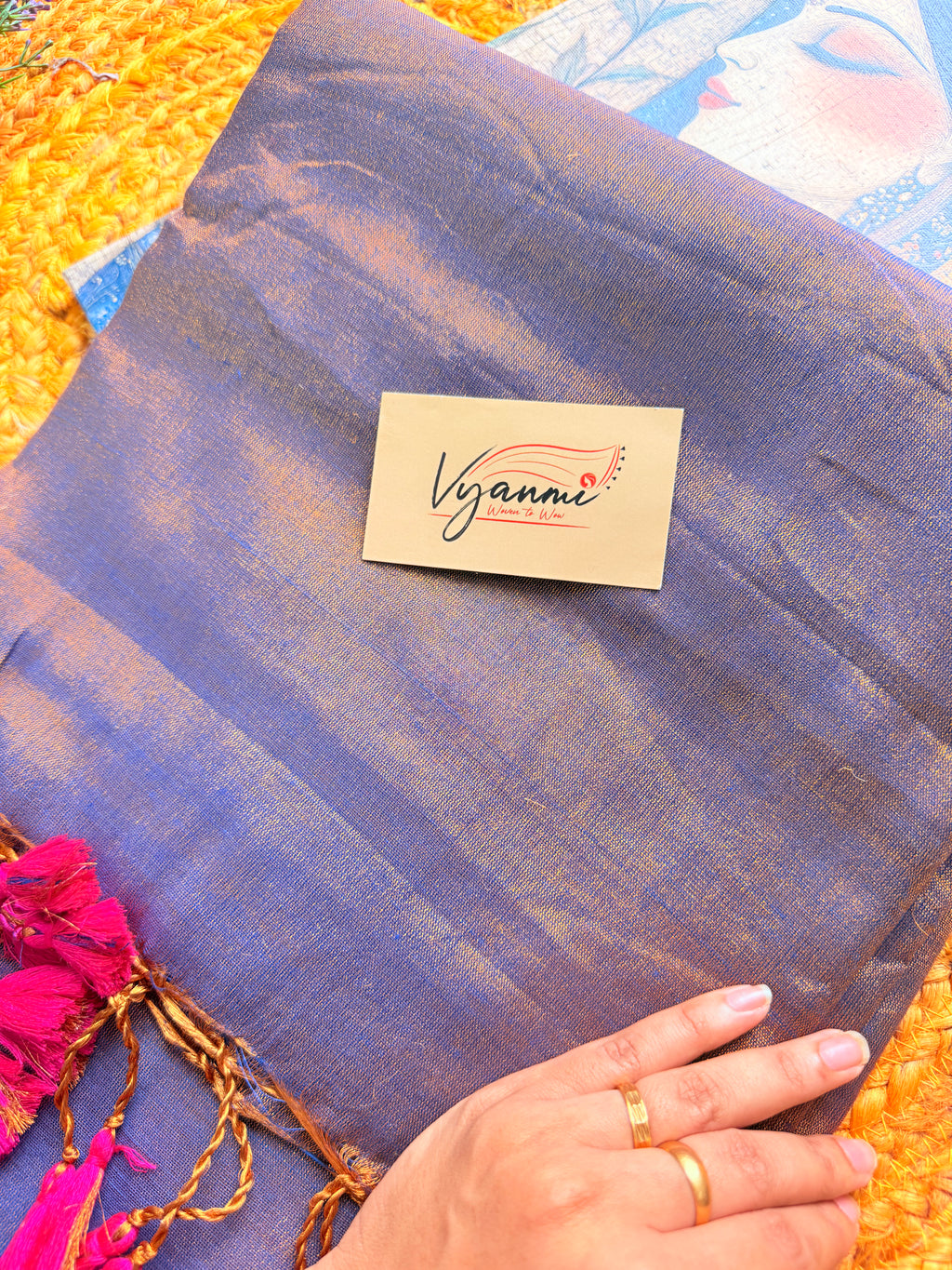 Vyanmi Bronze Bloom Tissue Saree