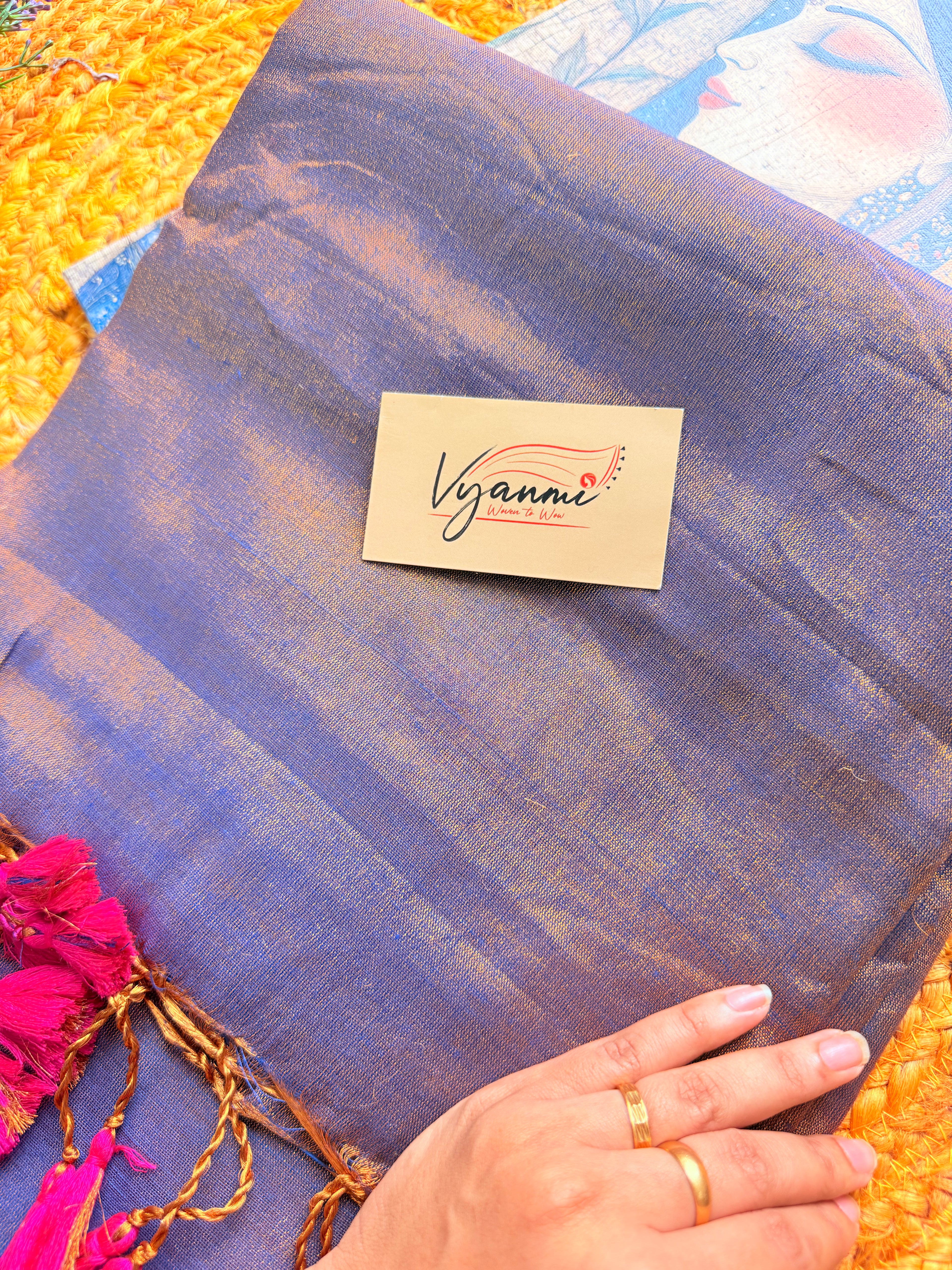Vyanmi Bronze Bloom Tissue Saree