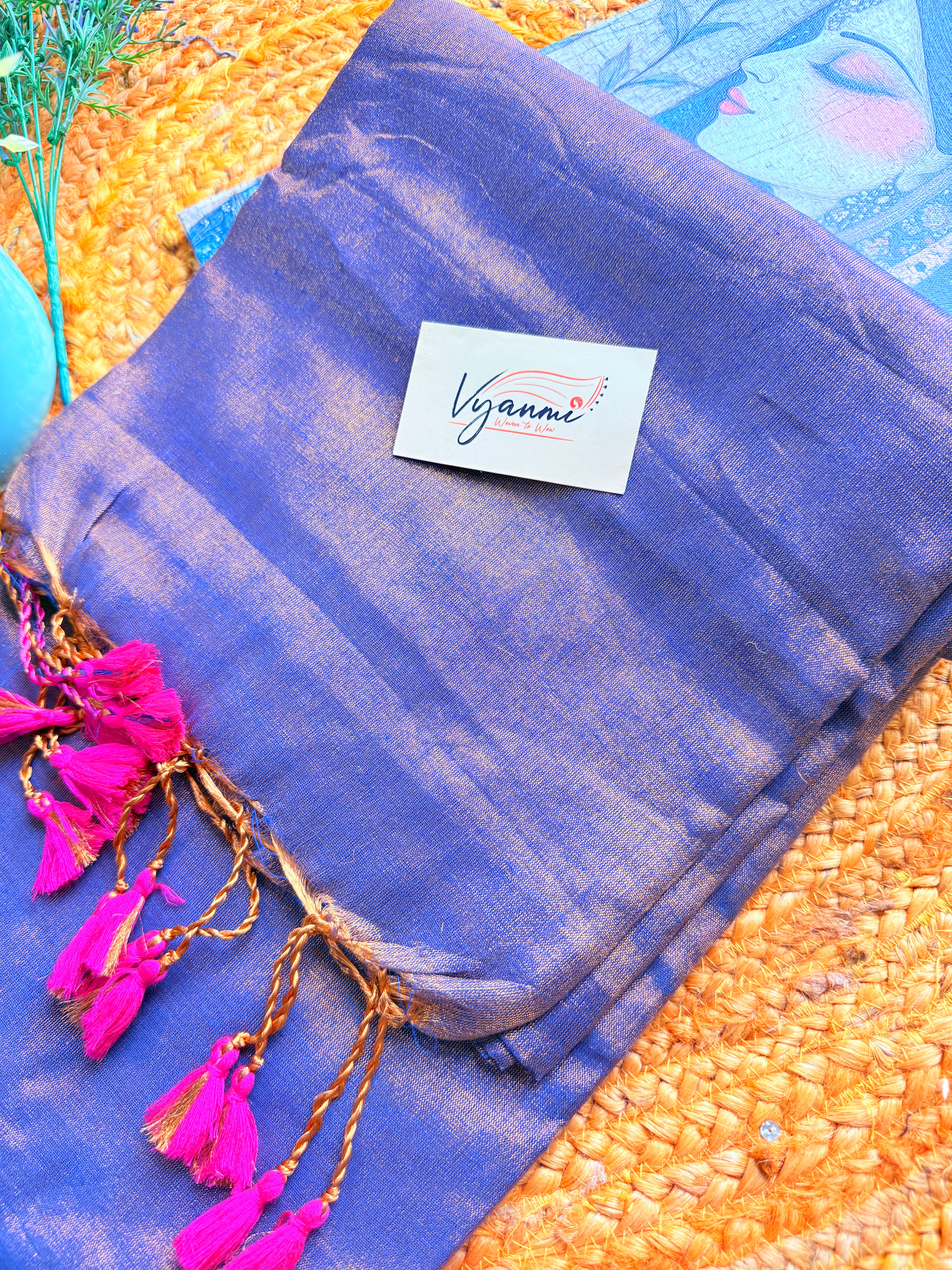 Vyanmi Bronze Bloom Tissue Saree