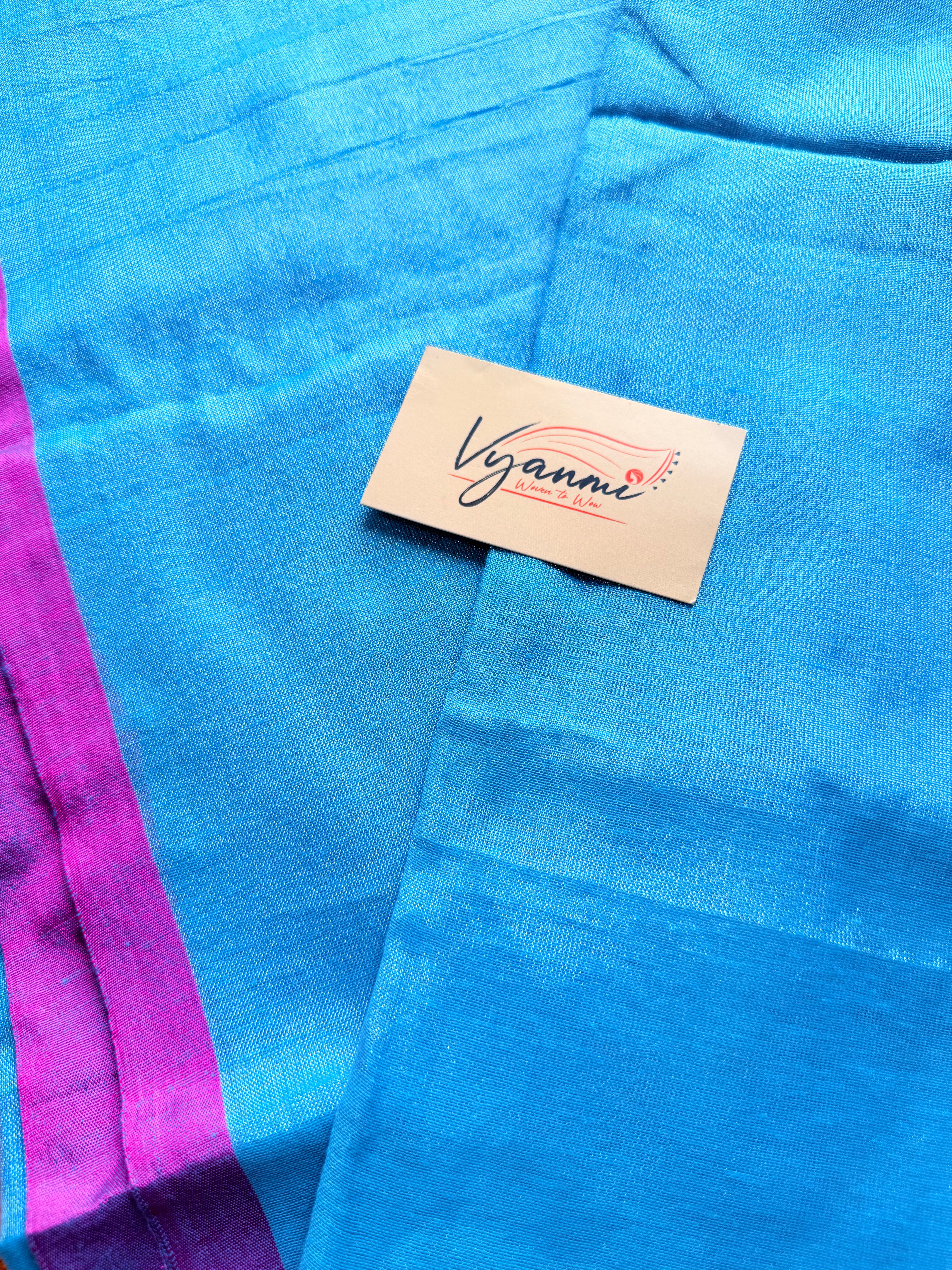 Vyanmi Blue Bloom Tissue Saree