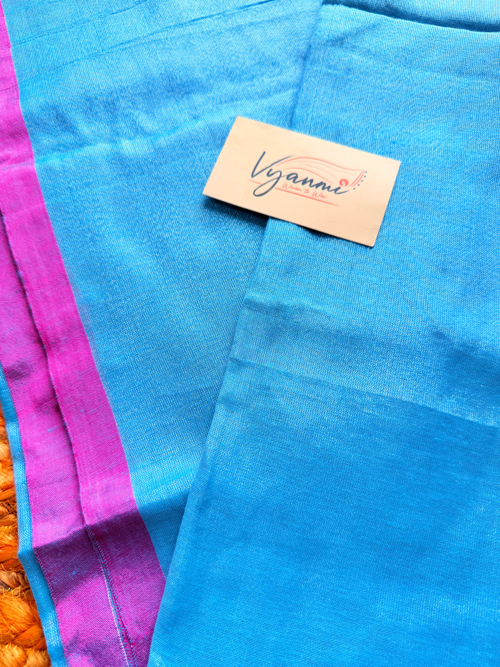 Vyanmi Blue Bloom Tissue Saree