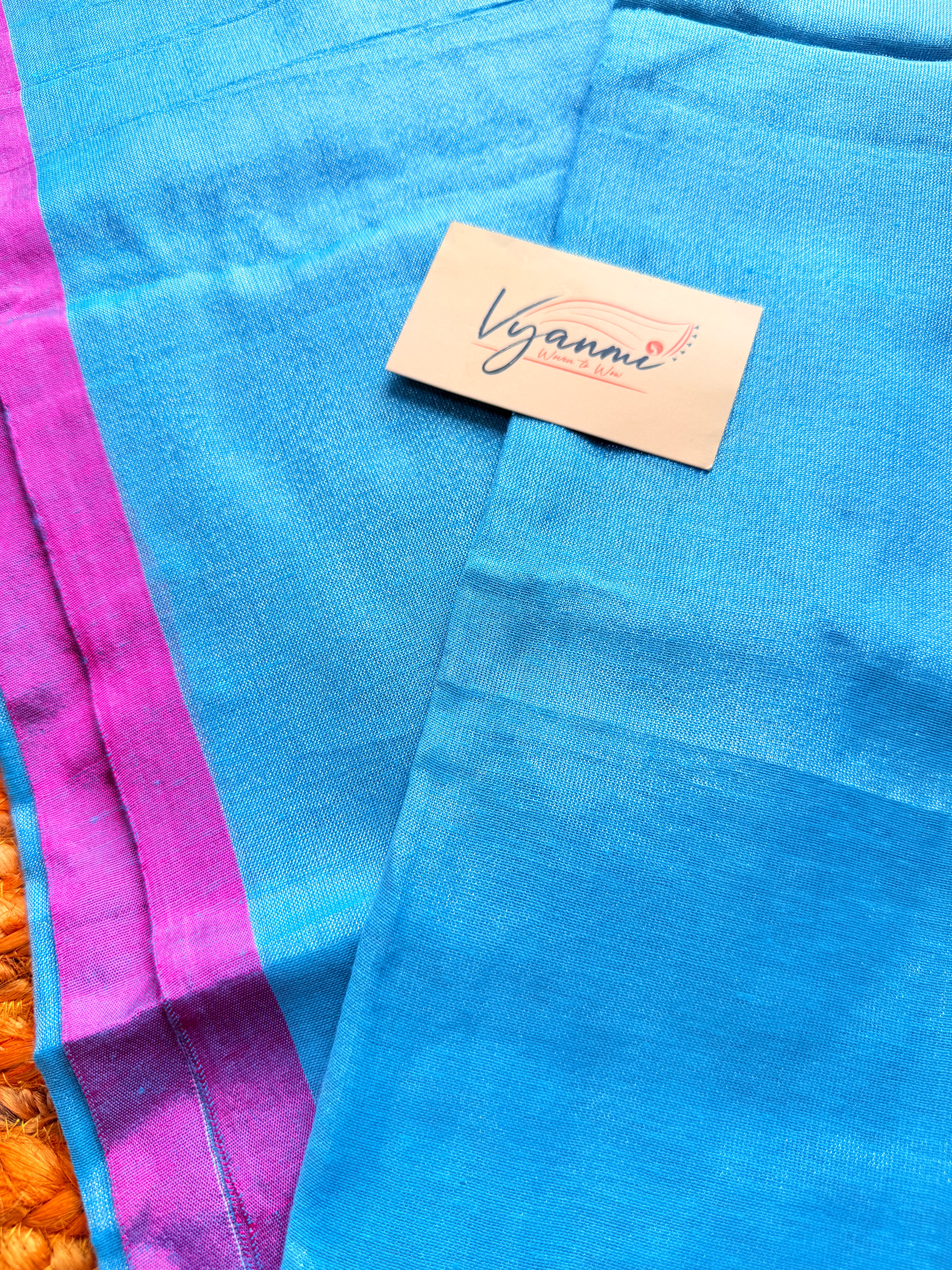 Vyanmi Blue Bloom Tissue Saree